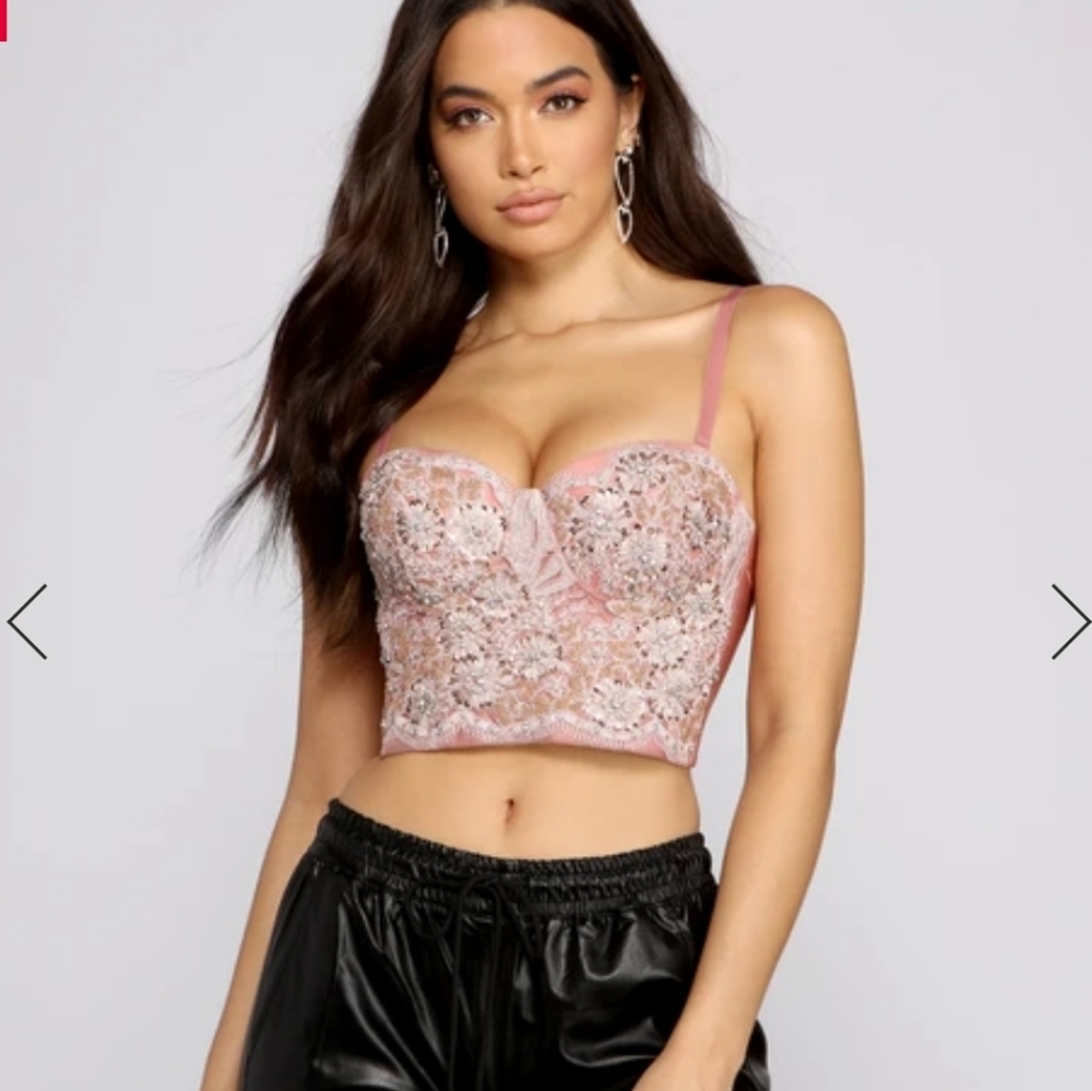Embellished Cropped Bustier